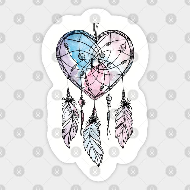 Dream Catcher Native American Feather Dreamcatcher Sticker by Pennelli Studio